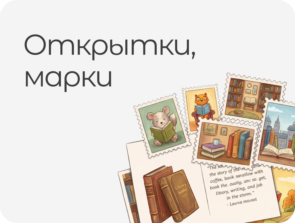 ОТКРЫТКИ, МАРКИ